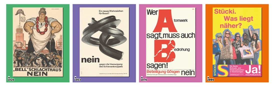 klebekraft vier Abstimmungplakate sep