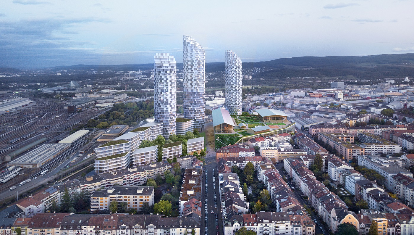 So soll DreispitzNord künftig aussehen. Der Grosse Rat muss dafür noch den Bebauungsplan bewilligen.