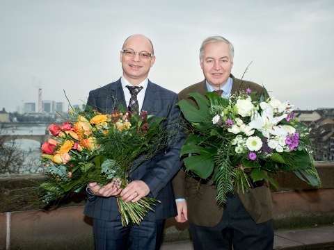 Ratspräsident 2018 Remo Gallacchi und Statthalter Heiner Vischer